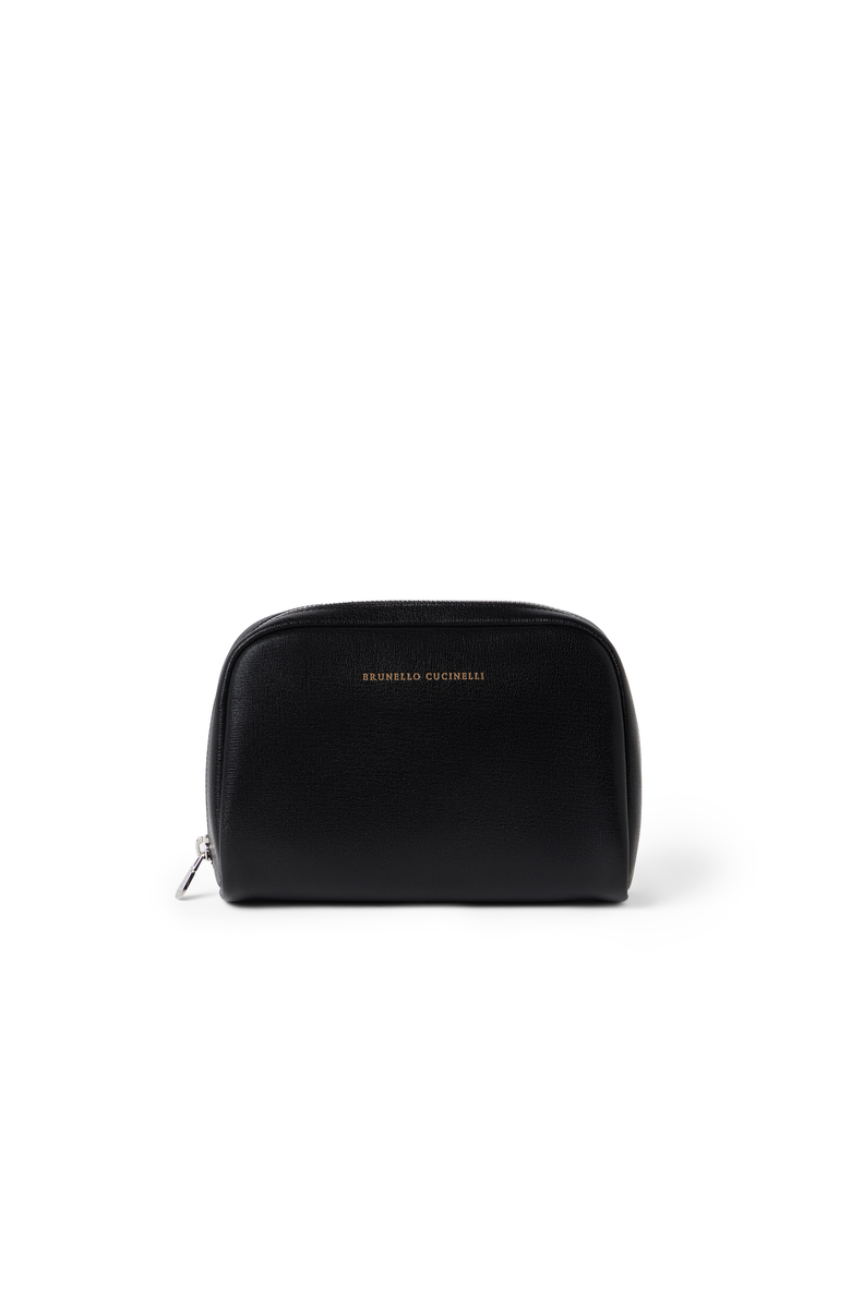 Brunello Cucinelli Capretta beauty case, Main, color, Black