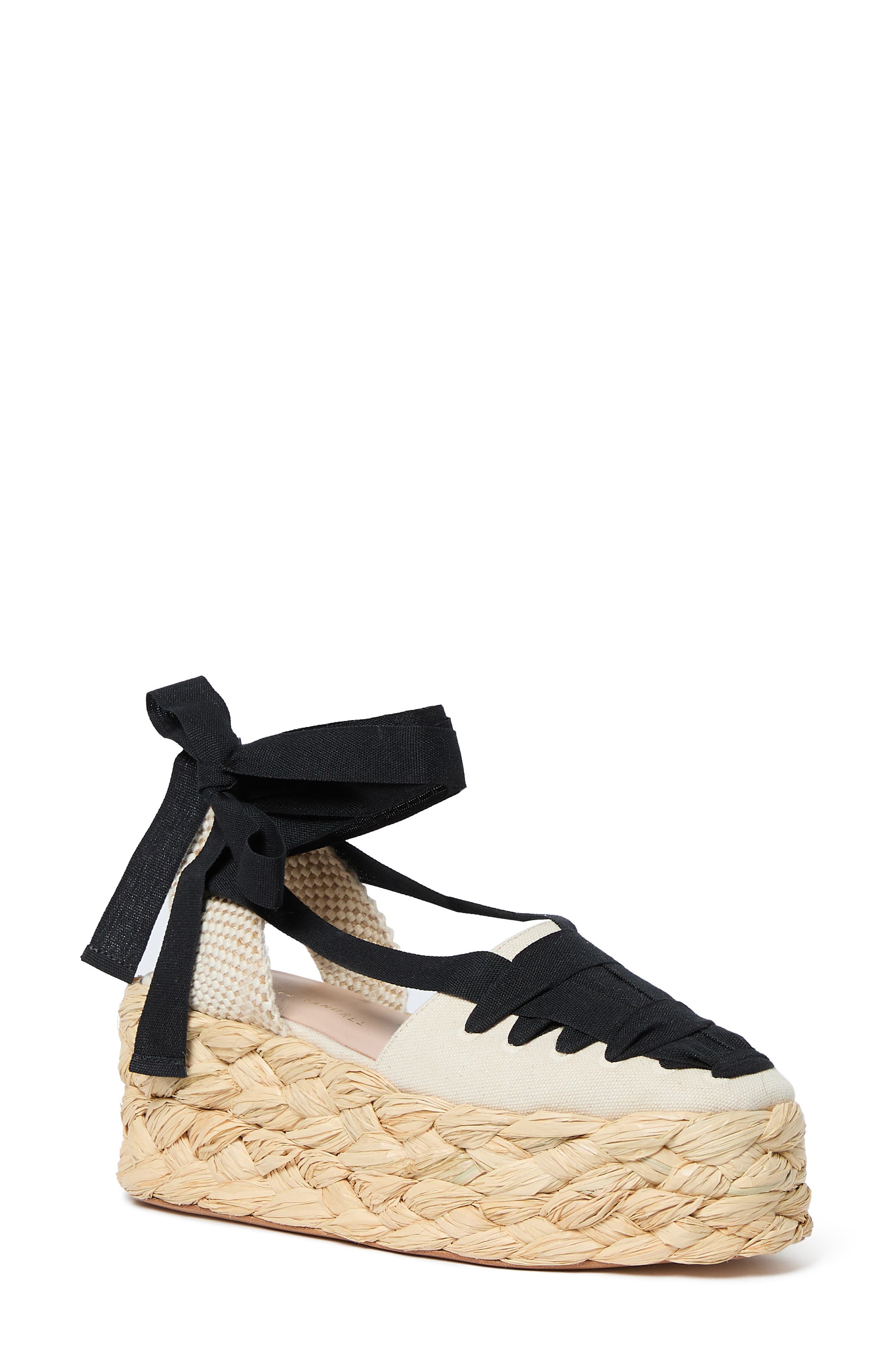 Loeffler Randall Mason Closed Toe Platform Espadrille, Main, color, Natural/ Black