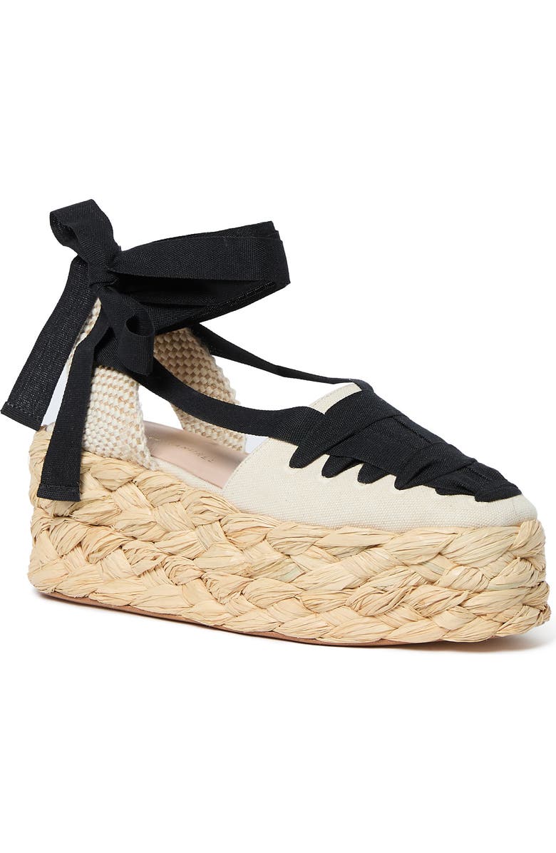 Loeffler Randall Mason Closed Toe Platform Espadrille, Main, color, Natural/ Black