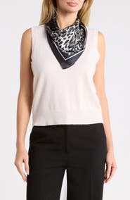 Vince Camuto Leopard Border Square Scarf