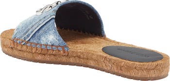 Denim Patchwork Slide Sandal