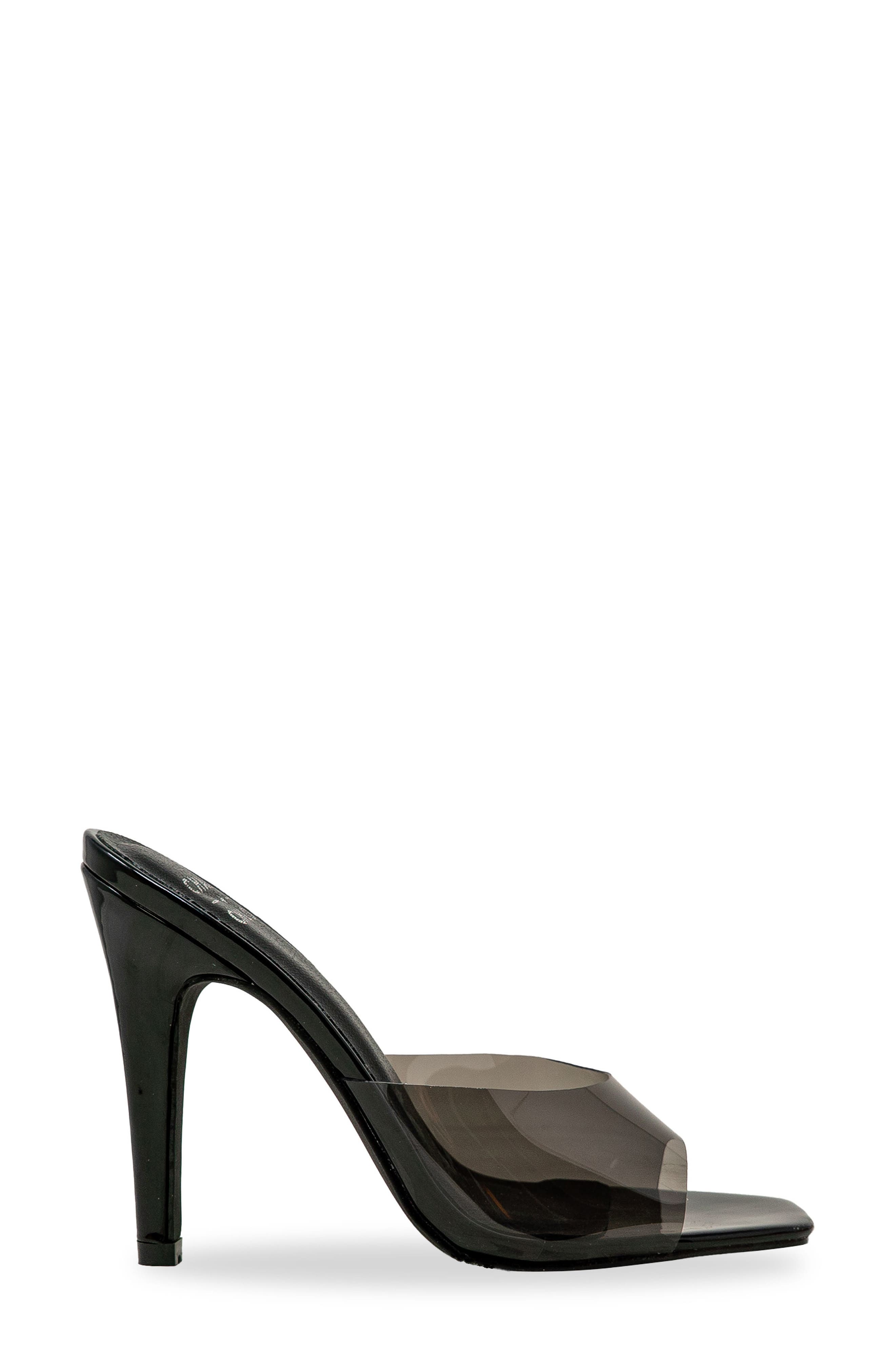 Square Toe Mule Sandal, Alternate, color, CLEAR BLACK