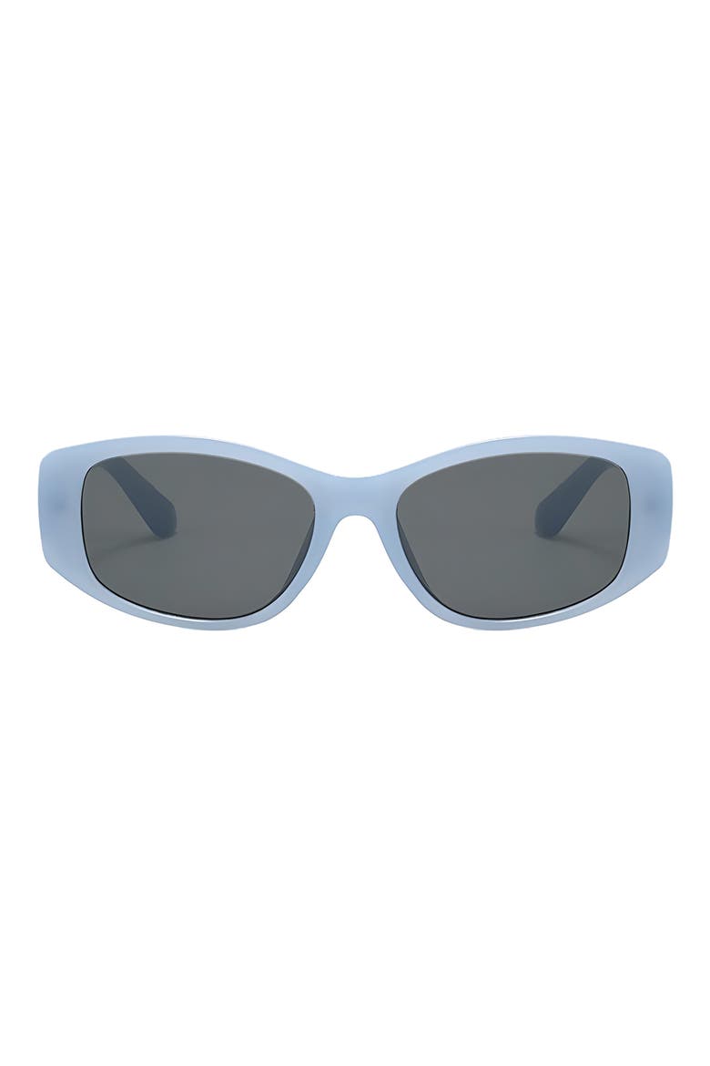Tara 55mm Polarized Geometric Sunglasses, Main, color, BLUE / GRAY