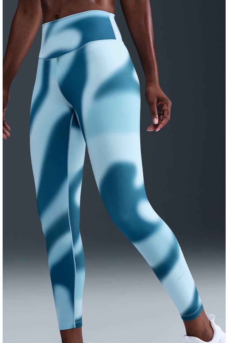 One Dri-FIT High Waist 7/8 Leggings, Alternate, color, ARMORY BLUE/ CELESTINE BLUE