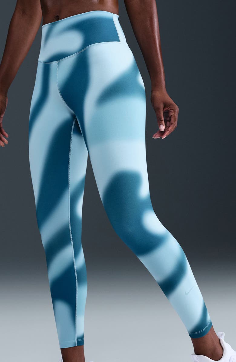 Nike One Dri-FIT High Waist 7/8 Leggings, Alternate, color, Armory Blue/ Celestine Blue