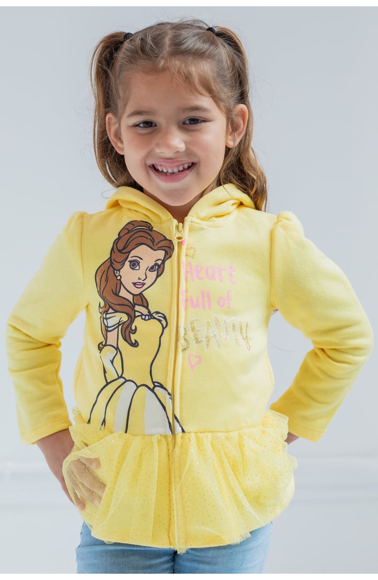Disney Princess Zip-Up Hoodie, Alternate, color, Princess Belle Orange Orange