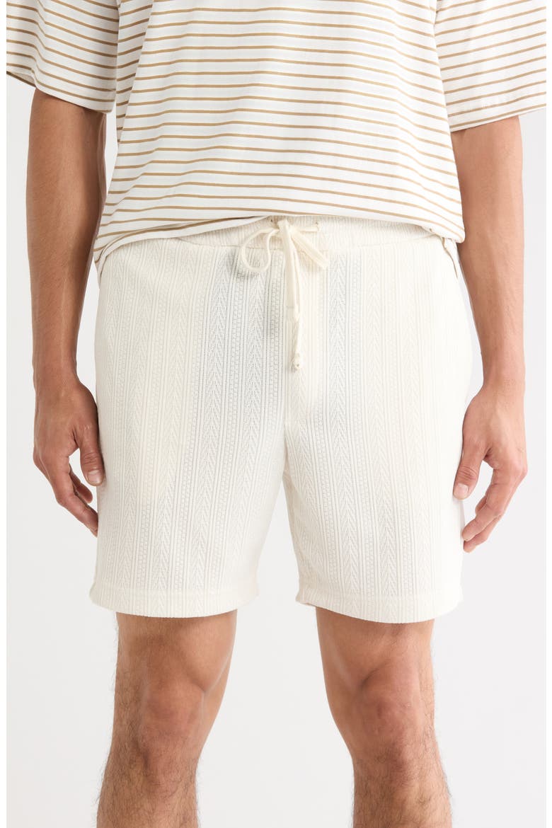 Textured Drawstring Shorts, Main, color, OFF WHITE