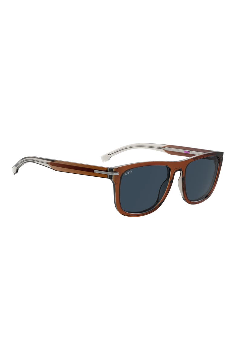 55mm Square Sunglasses, Alternate, color, BROWN