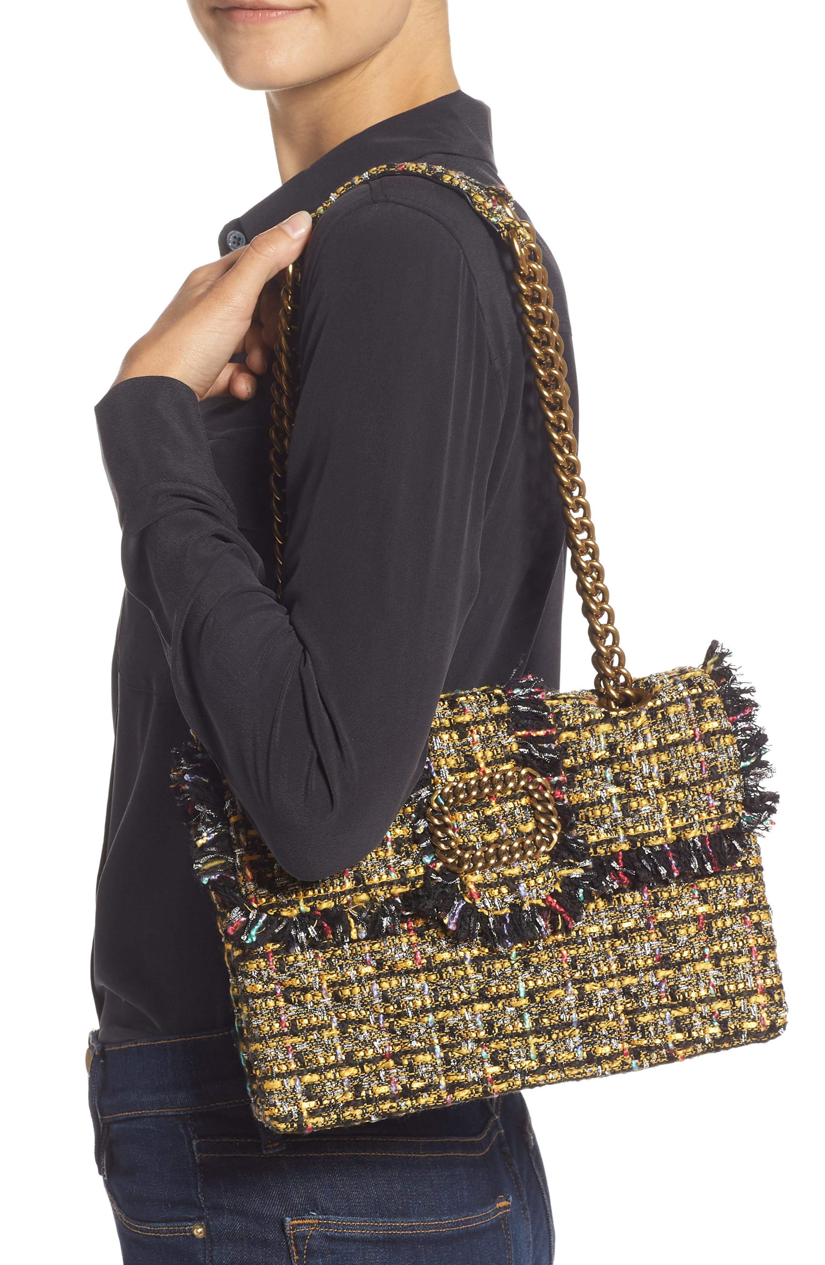 Kurt Geiger London Mayfair Tweed Shoulder Bag, Alternate, color, 