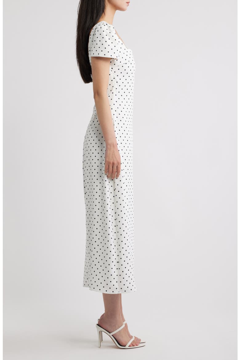 Polka Dot Square Neck Midi Slip Dress, Alternate, color, WHITE POLKA DOT