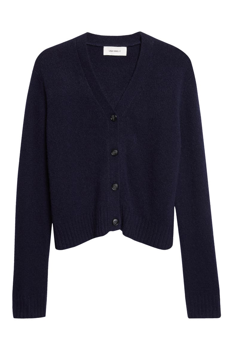 Marionette Cashmere & Silk Cardigan, Alternate, color, NAVY