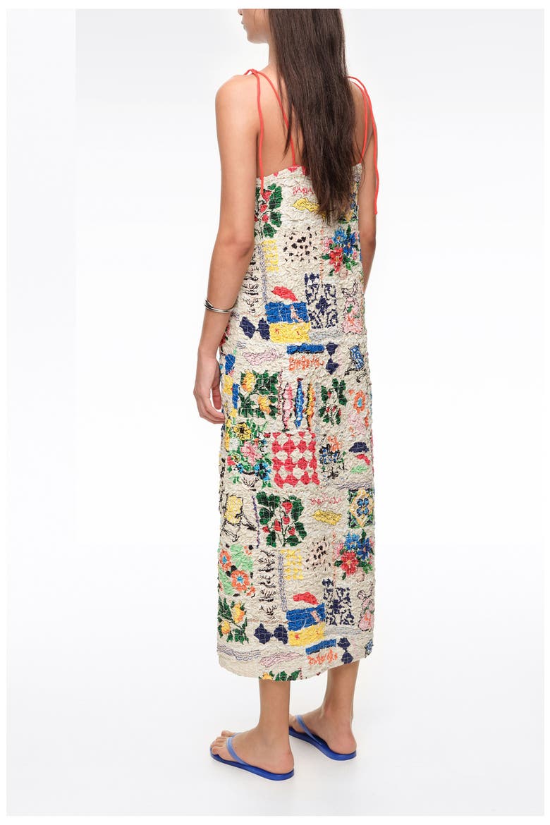 Patchwork Ruched Strappy Midi Dress, Alternate, color, PATCHWORK SUMMER