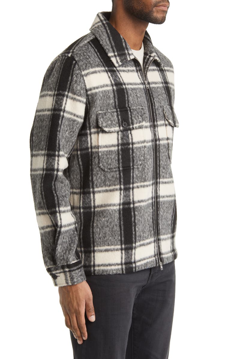 AllSaints Honshu Relaxed Fit Plaid Fleece Jacket, Alternate, color, 