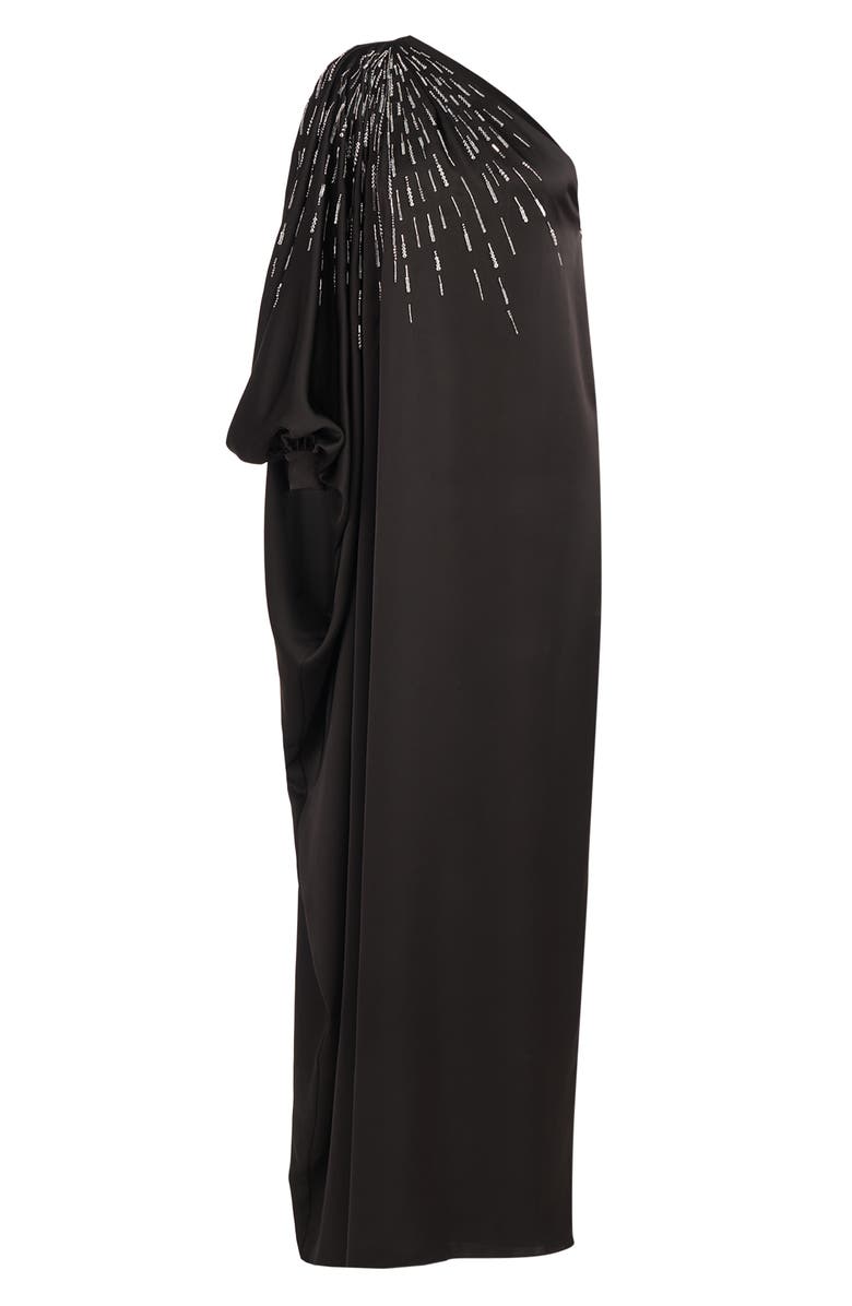 HALSTON Chaya Beaded One-Shoulder Satin Gown, Alternate, color, 