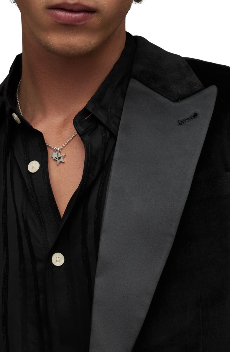 AllSaints Lyra Velveteen Blazer, Alternate, color, Black