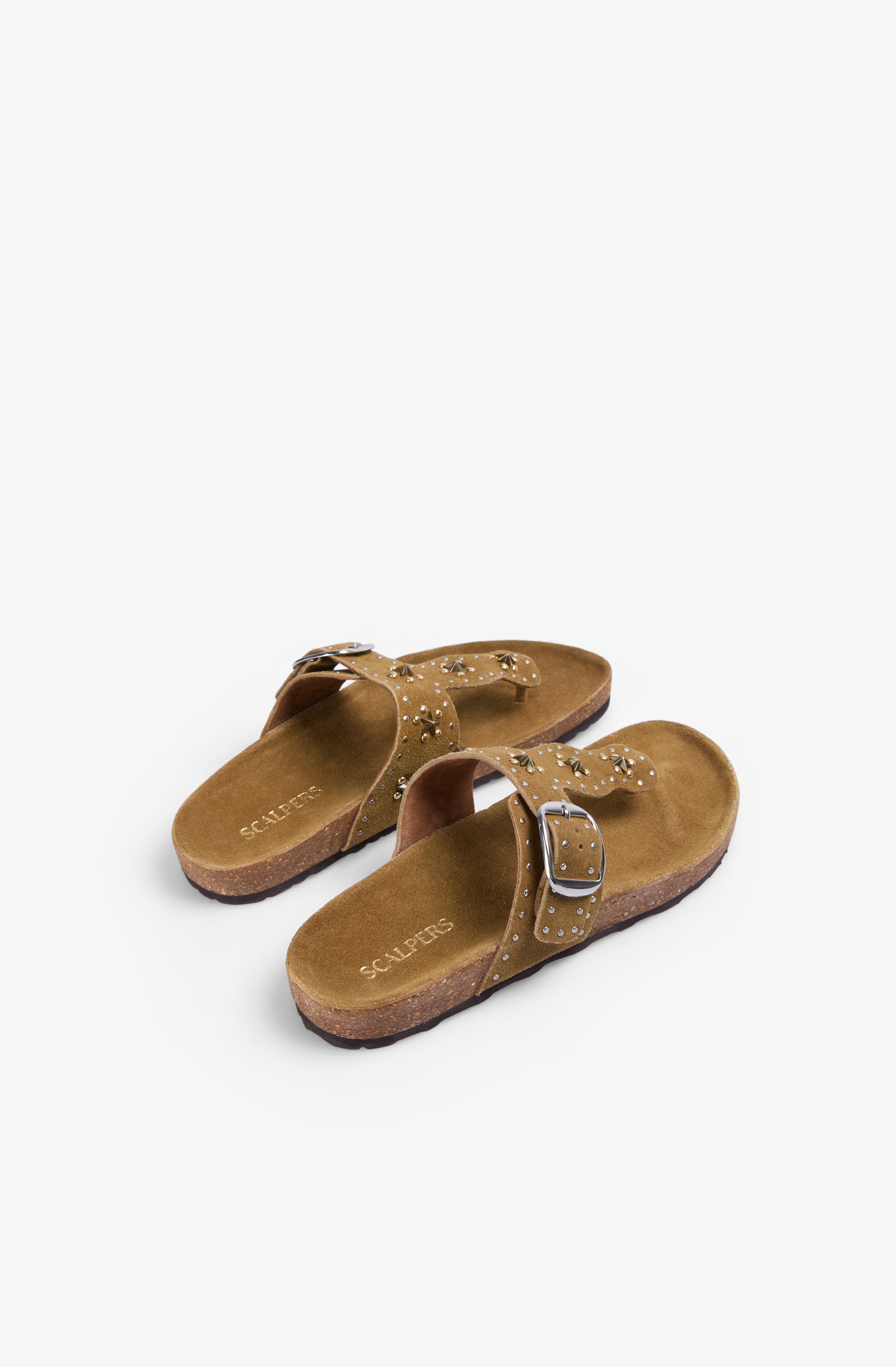 Scalpers Bio T Studs Sandal, Alternate, color, Camel