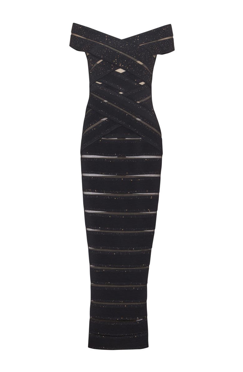 Balmain Mesh knit bodycon dress, Alternate, color, Black