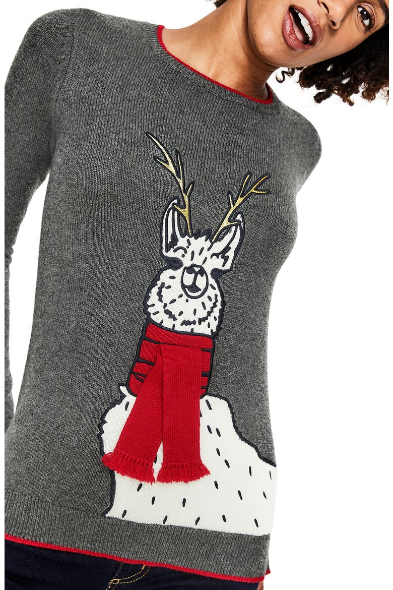 Holiday Sweater, Alternate, color, SCARF LLAMA