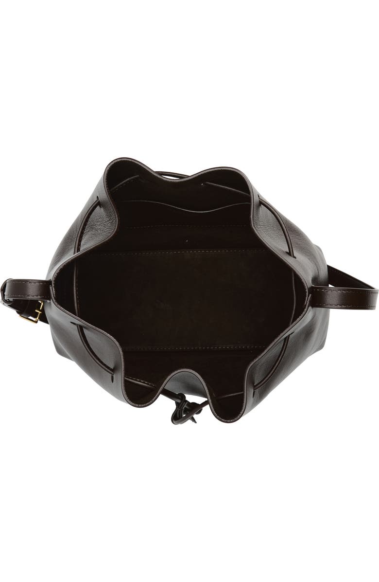 Mansur Gavriel Leather Drawstring Bucket Bag, Alternate, color, Ebony