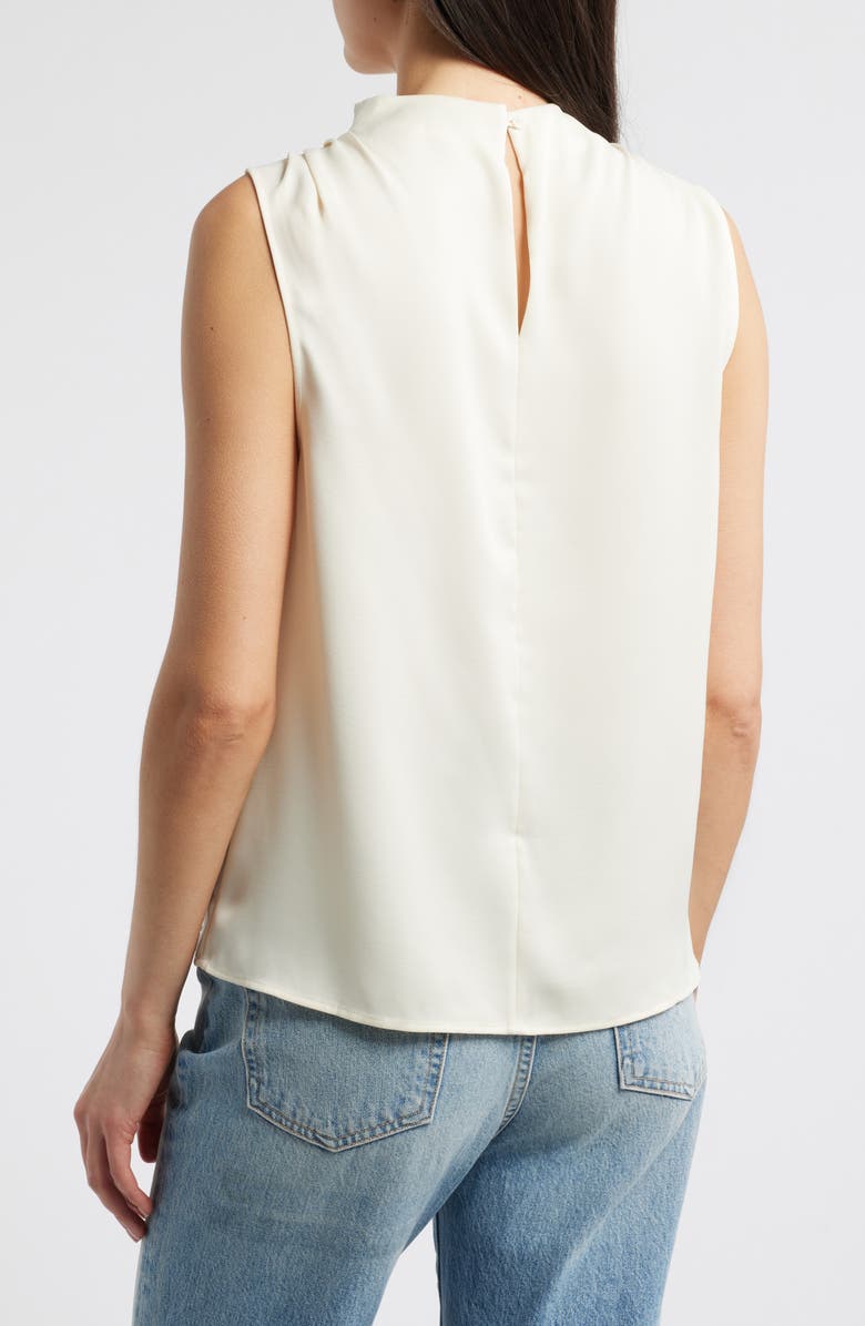 rag & bone Julie Mock Neck Sleeveless Satin Top, Alternate, color, Ivory