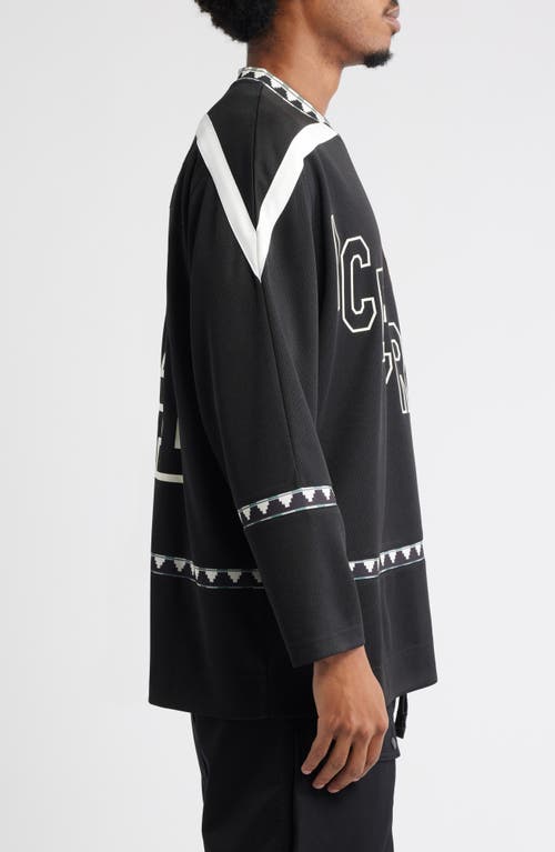 Icecream Party On Long Sleeve Mesh Jersey In Black