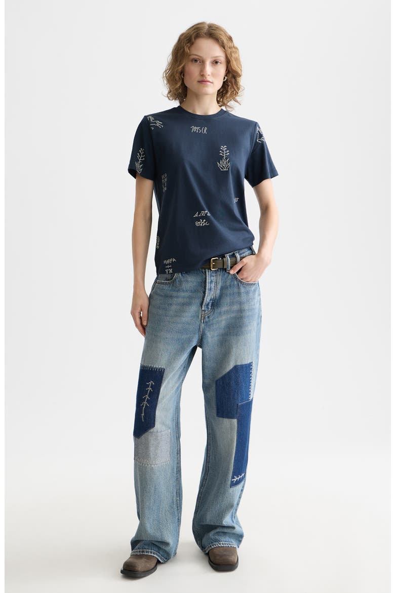 Cross Stitch Print T-Shirt, Alternate, color, CARBON