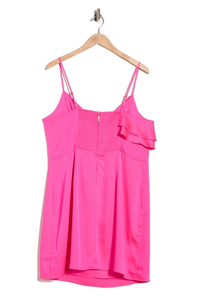 Delila Ruffle Satin Minidress, Alternate, color, PARIGI PINK
