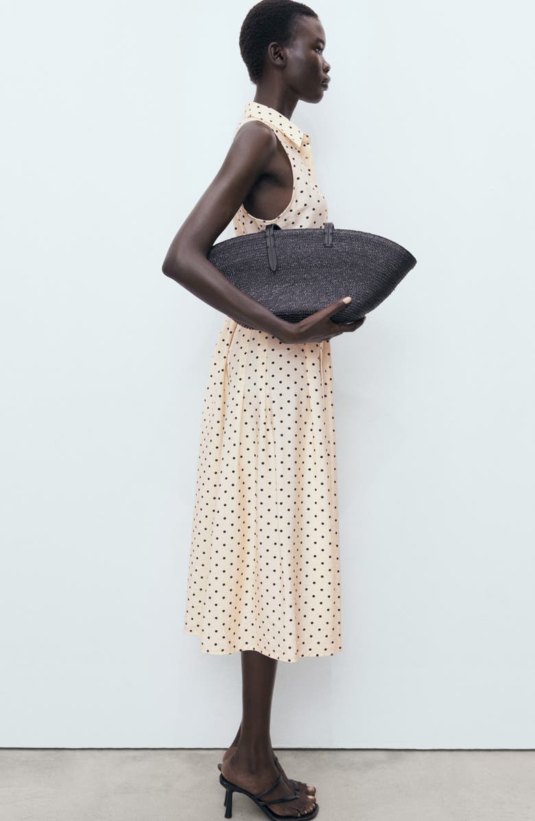 MANGO Polka Dot Shirtdress, Alternate, color, 