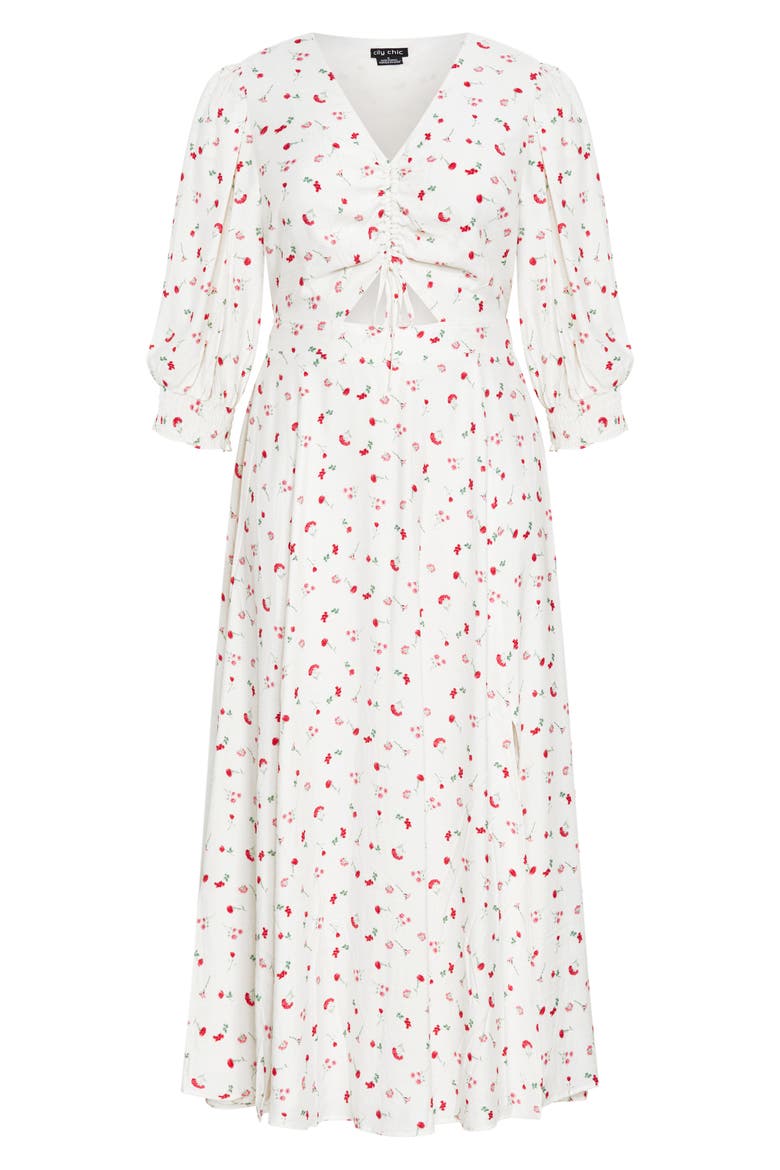 Jolene Floral Maxi Dress, Alternate, color, IVORY BLISS