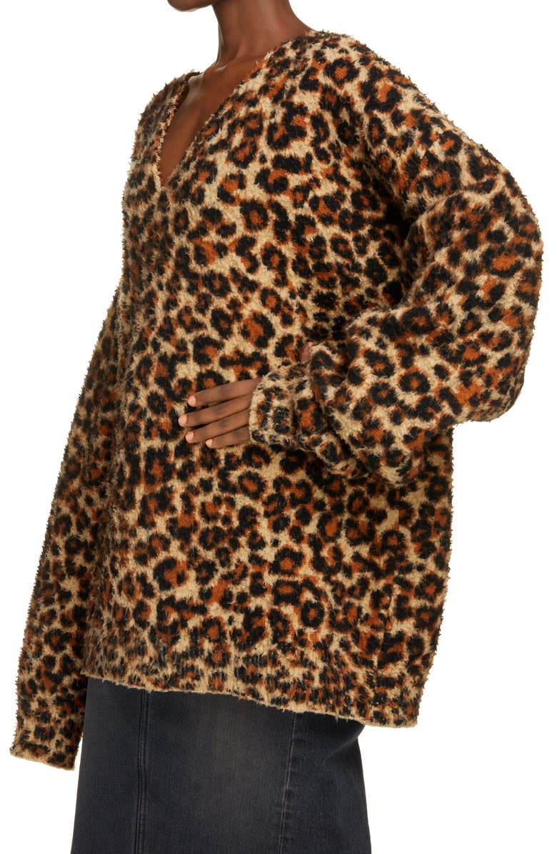 Balenciaga Brushed Leopard Print Sweater, Alternate, color,