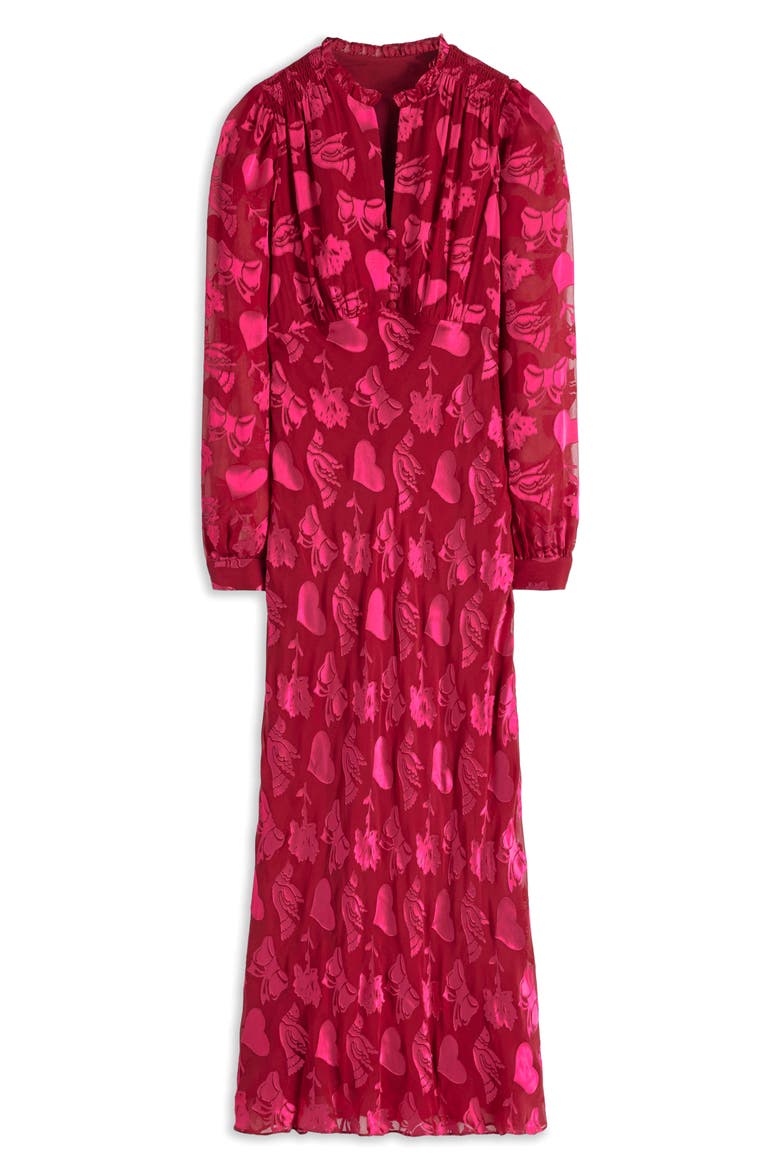 Cassie Devore Long Sleeve Midi Dress, Alternate, color, PINK PEONY DAINTY MEDLEY