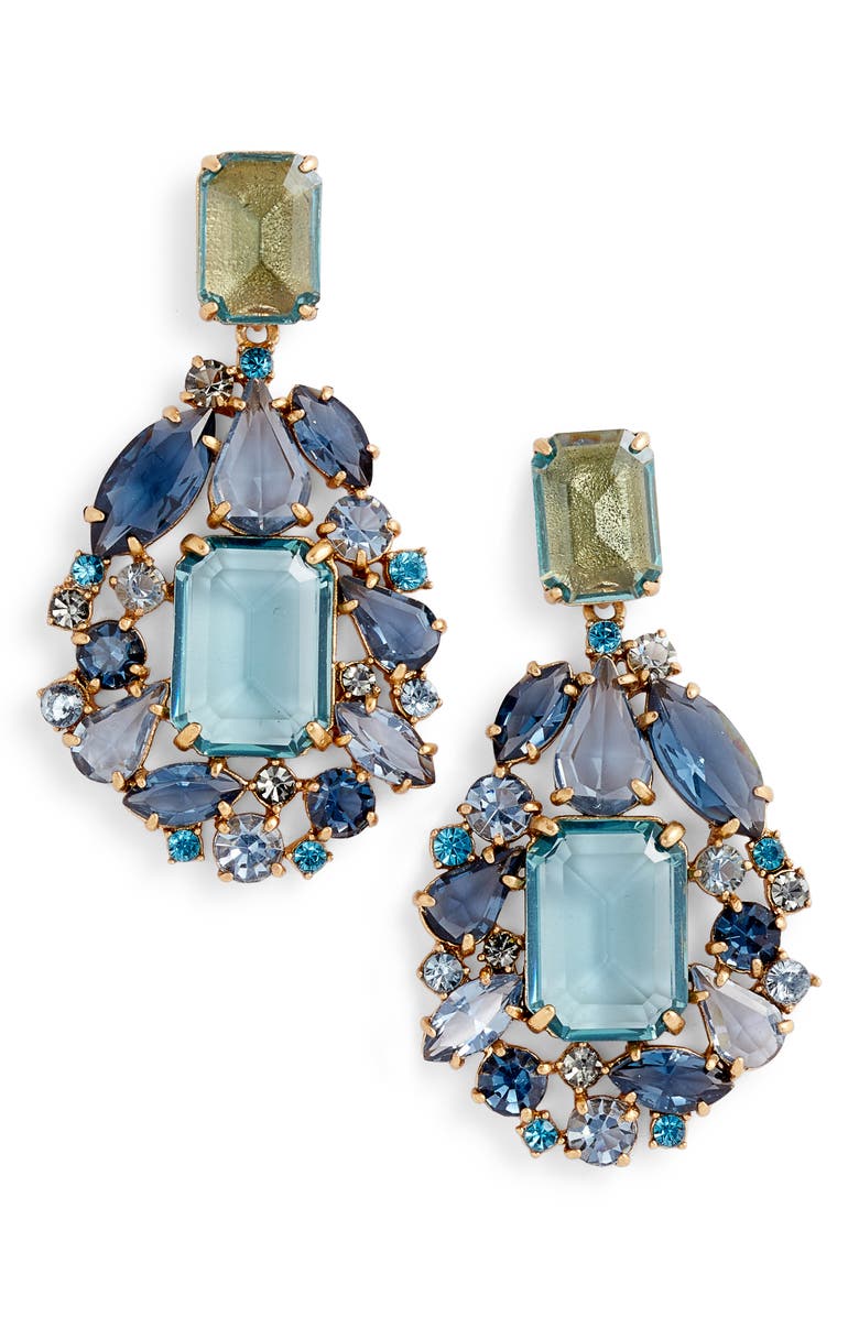 J.Crew Cluster Drop Stone Earrings, Main, color, 