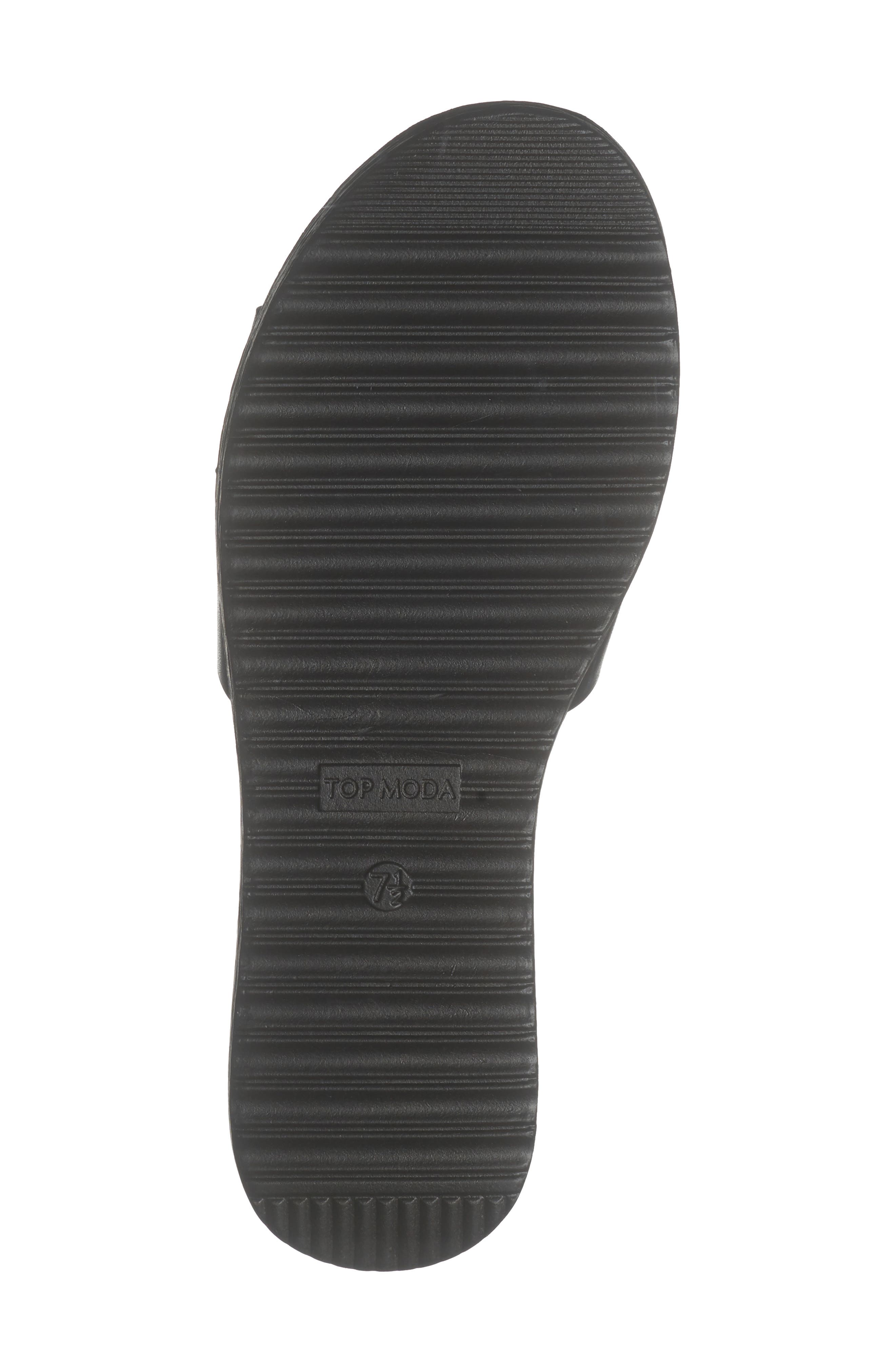 TOP MODA Genova Heart Slide Sandal, Alternate, color, Black Pu