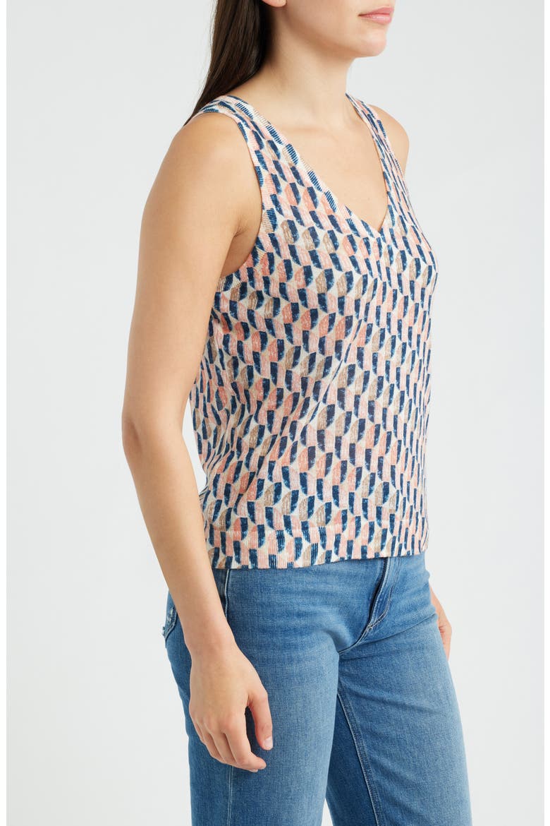 Print Ramie Blend Sweater Tank, Alternate, color, PINK MULTI