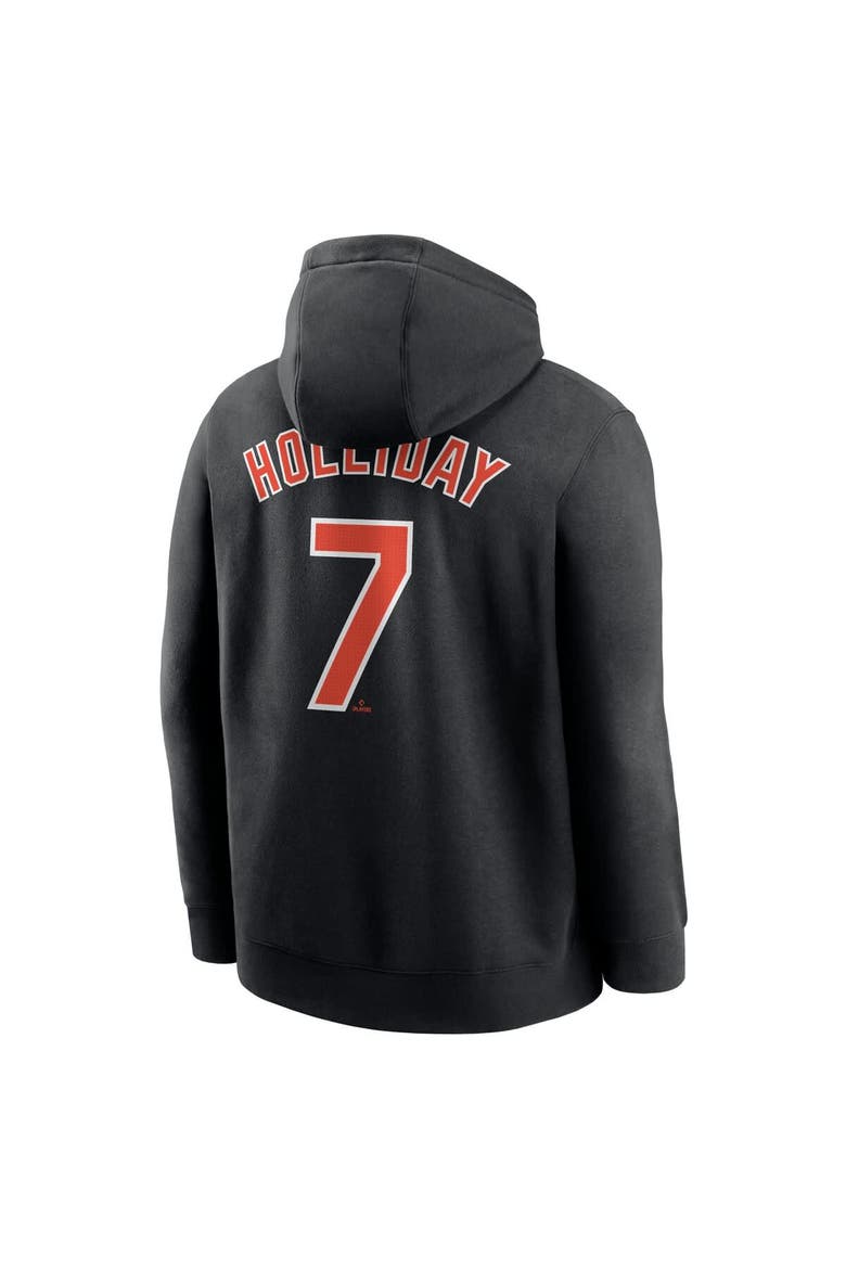 Men's Nike Jackson Holliday Black Baltimore Orioles Player Name & Number Club Fleece Pullover Hoodie, Alternate, color, Black
