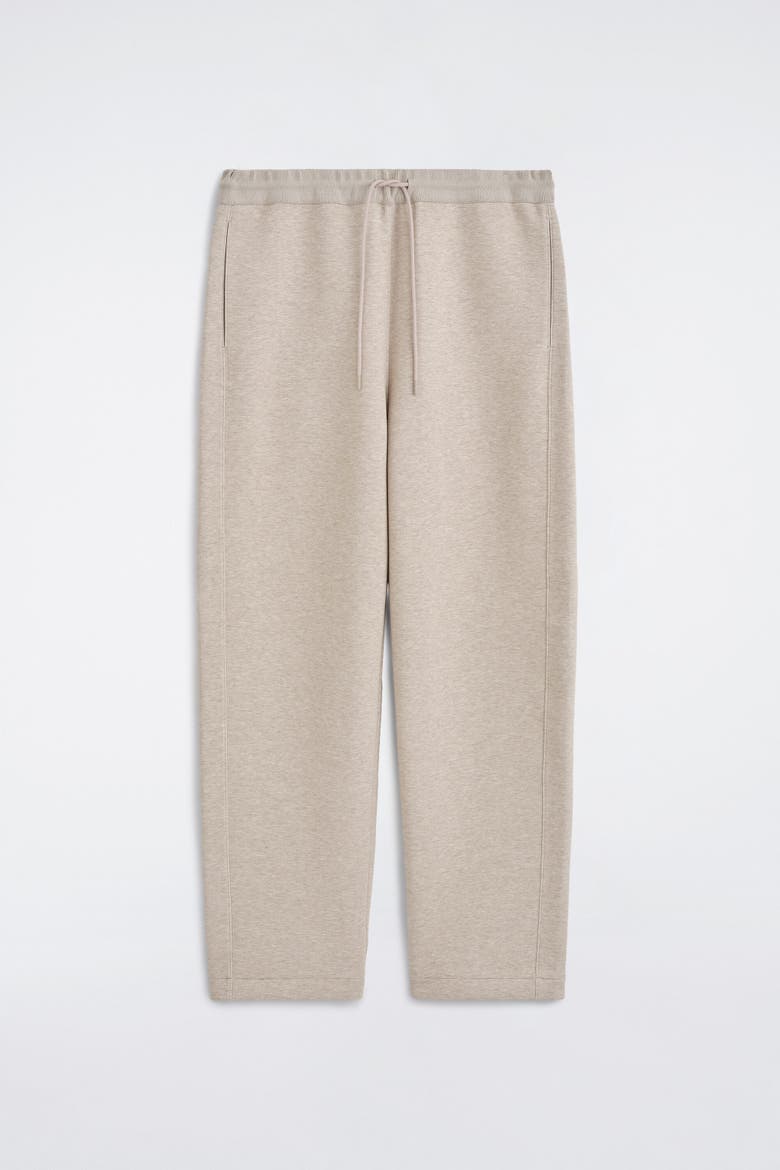 Scuba Knit Relaxed-Fit Barrel-Leg Joggers, Alternate, color, BEIGE MÉLANGE