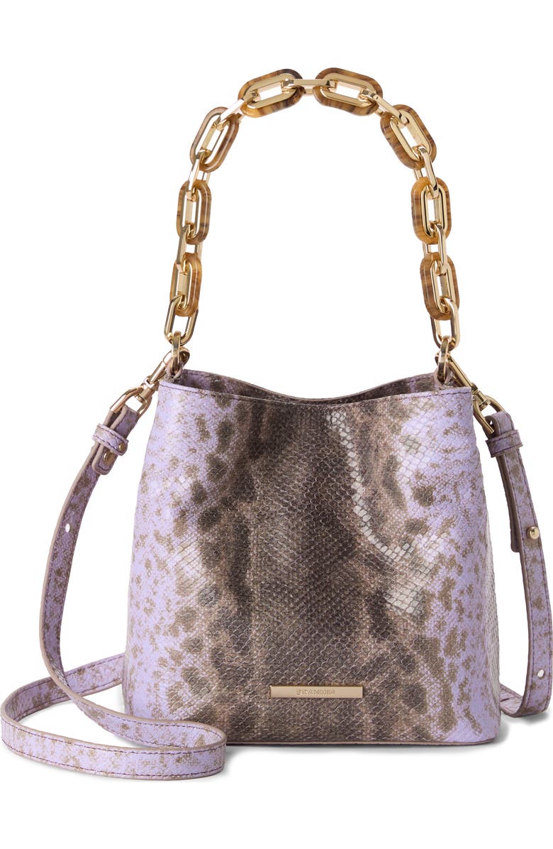 Brahmin Mod Mini Amelia Croc Embossed Leather Top Handle Bucket Bag, Main, color,