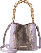 Brahmin Mod Mini Amelia Croc Embossed Leather Top Handle Bucket Bag