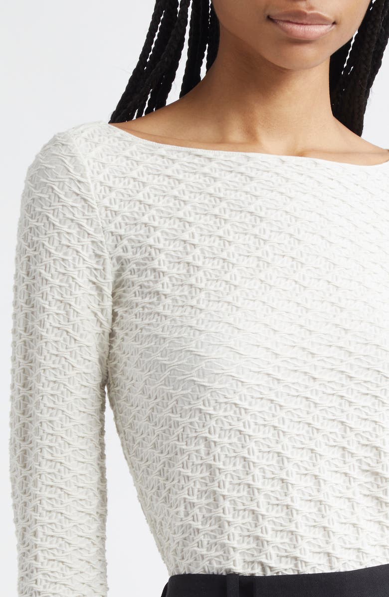 Emporio Armani Textured Jersey Top, Alternate, color, 