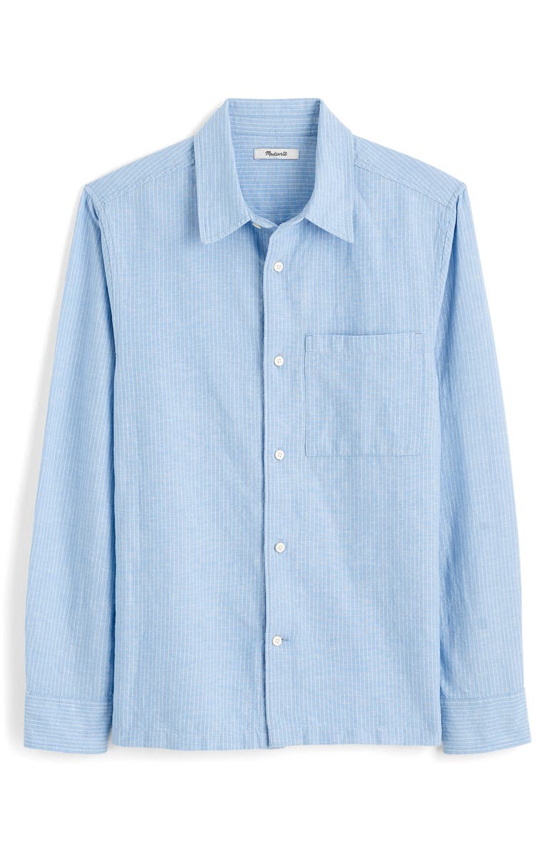 Madewell Stripe Linen & Cotton Button-Up Shirt, Alternate, color, Newbridge Stripe