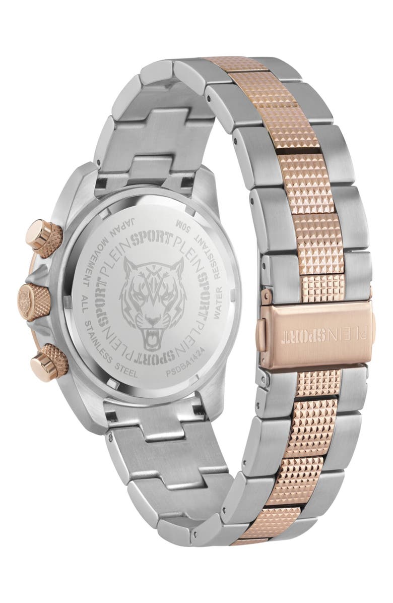 PLEIN SPORT Two Tone Quartz Hurricane Bracelet Watch, 44mm, Alternate, color, Two Tone