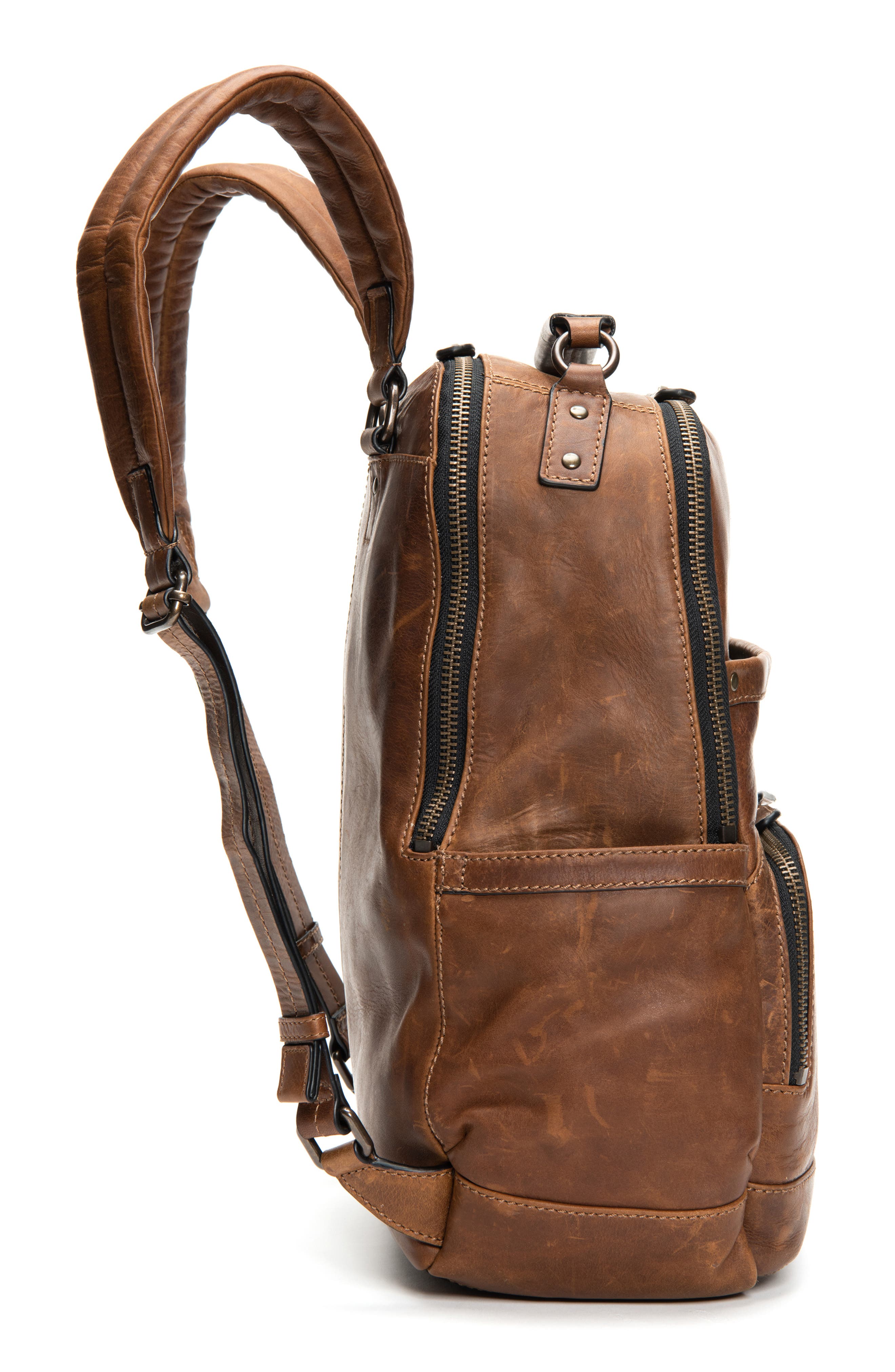 Frye 'Logan' Leather Backpack, Alternate, color, Dark Brown
