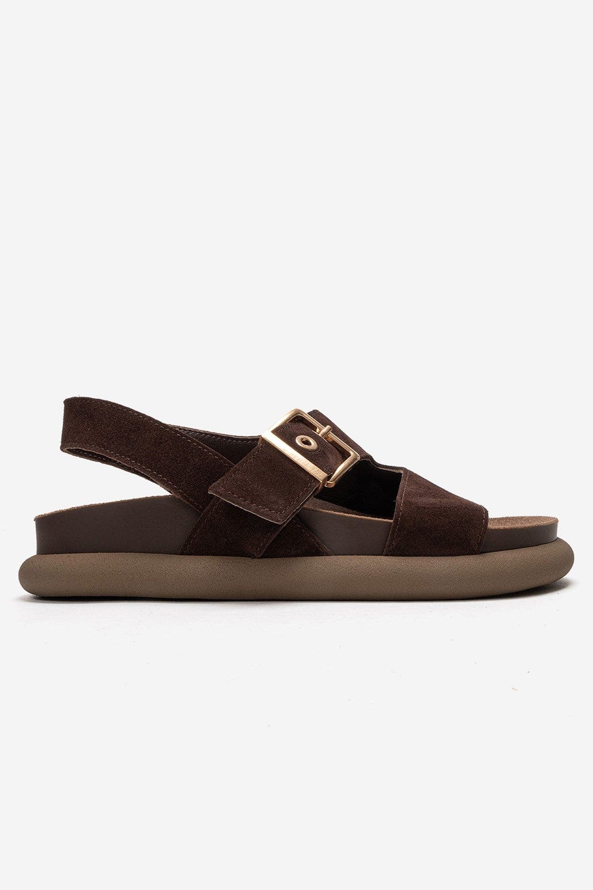 Forever & Always Shoes Jalven Leather Sandal, Alternate, color, Brown Suede