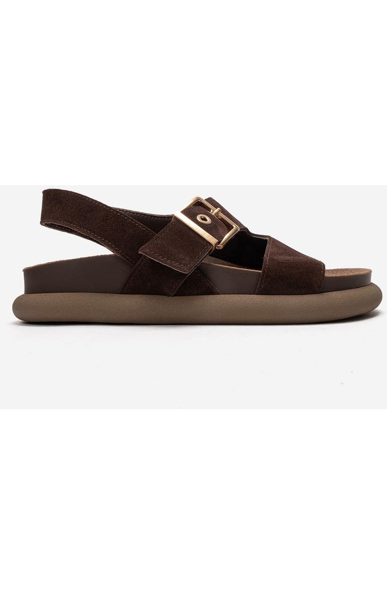Forever & Always Shoes Jalven Leather Sandal, Alternate, color, Brown Suede