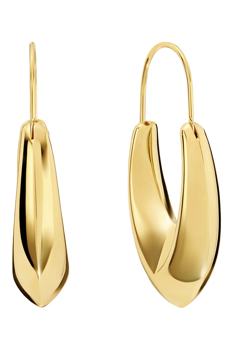 Long Pointed Hoop Earrings, Main, color, GOLD