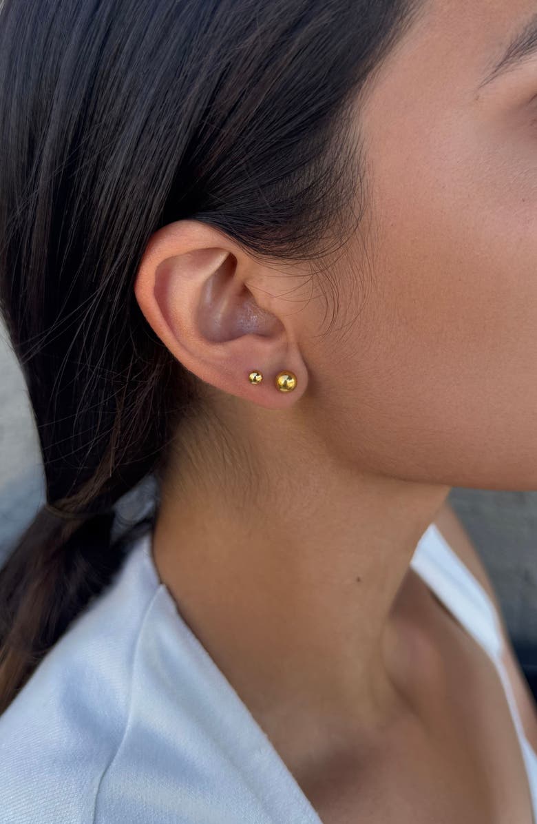 Adornia Set of 3 Ball Stud Earrings, Alternate, color, Gold