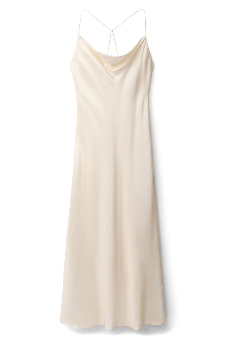 Mulberry Silk Blend Cowl Neck Slipdress, Alternate, color, OFF WHITE