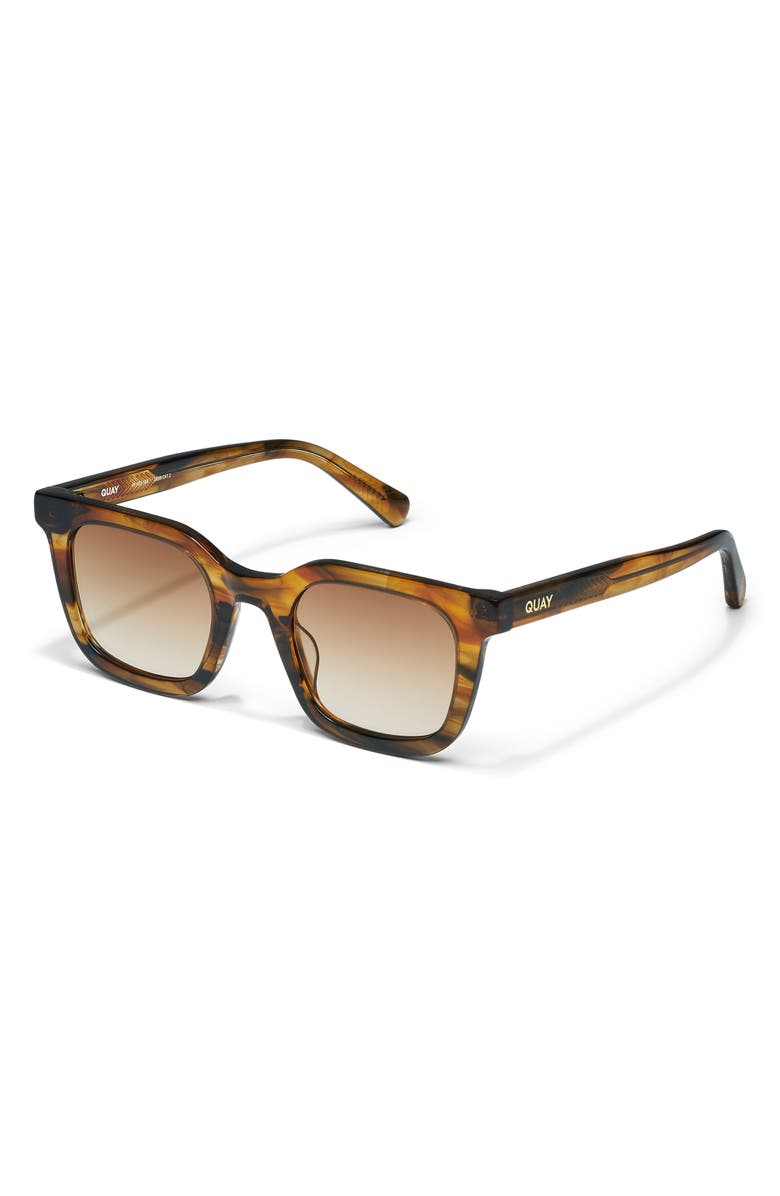QUAY Game Over 49mm Square Sunglasses, Alternate, color, Coffee Swirl/ Sepia