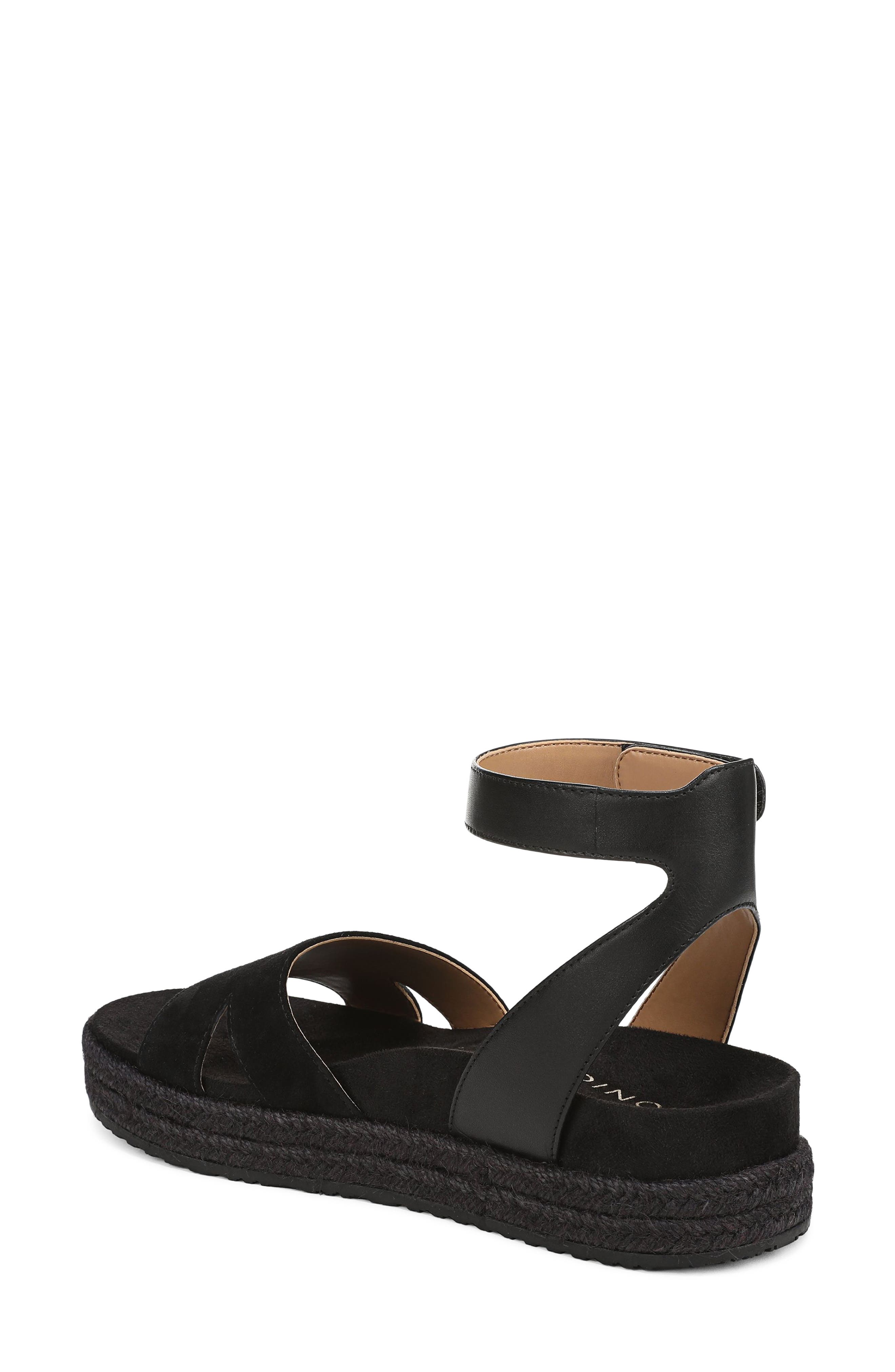 Vionic Yucca Platform Ankle Strap Sandal, Alternate, color, Black