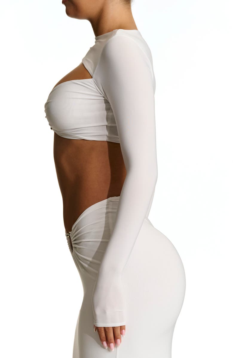 N BY NAKED WARDROBE Ring Detail Cutout Crop Top, Alternate, color,